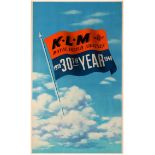 Travel Poster KLM Royal Dutch Airline 30th Anniversary