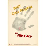 Propaganda Poster Dirt Poison First Aid ROSPA Midcentury Modern