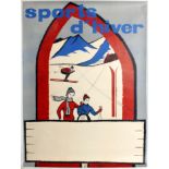 Sport Poster Winter Sports Skiing Crouzet Ski France Mountains