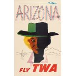 Travel Poster Arizona Fly TWA Airline Austin Briggs USA