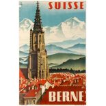 Travel Poster Switzerland Berne French Reber Bernhard Bern