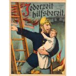 Propaganda Poster Always Helpful German Firefighter