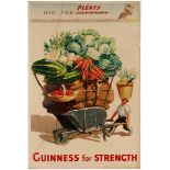Advertising Poster Guinness For Strength WWII Dig For Plenty Victory 1942