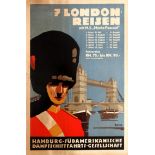 Travel Poster Hamburg Sud Monte Pascoal London Anton