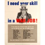 War Poster Uncle Sam War Job WWII Montgomery Flagg