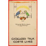 War Poster Careless Talk Costs Lives Dinner Table WWII Hitler UK Home Front