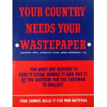War Poster Paper Recycling Home Front WWII War