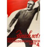 Propaganda Poster Zurich Rot Elections Switzerland Social Democrats Baumberger