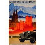 Travel Poster Germany Motoring Art Deco Car Ludwig Hohlwein