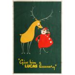 Advertising Poster Lucas Car Accessories Santa Claus Reindeer Christmas