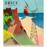 Travel Poster Erice Sicilia Sicily Italy