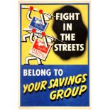 Propaganda Poster British WWII Home Front Savings Group 1940s