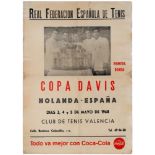 Sport Poster Davis Cup Tennis Holland Spain Valencia 1968