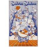 Advertising Poster The Harvest Moon Saloon Ski Slalom Rock Concert 1971