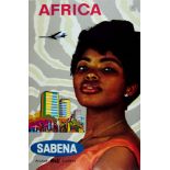 Travel Poster Africa Sabena Airlines