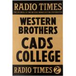 Advertising Poster Radio Times Magazine Western Brothers 1938 BBC