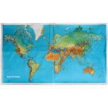 Travel Poster Air France Airline Route Map Planisphere