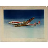 Travel Poster Capital Airlines Lockheed Constellation