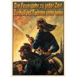 Propaganda Poster Firefighters Fire Brigade Germany