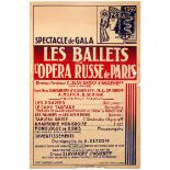Advertising Poster Russian Ballets Opera Paris 1939