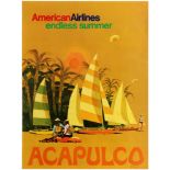 Travel Poster American Airlines Endless Summer Acapulco Mexico