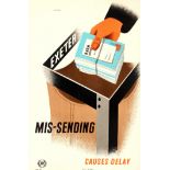 Propaganda Poster Missending Delay GPO Midcentury Tom Eckersley