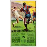 Sport Poster World Cup 1982 Spain England Football Game Bernabeu Stadium Madrid