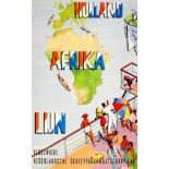 Travel Poster Holland Africa Line Midcentury Modern