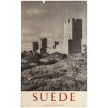 Travel Poster Sweden Visby Town Walls Gotland