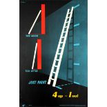 Propaganda Poster Work Safety ROSPA Ladder Midcentury Modern