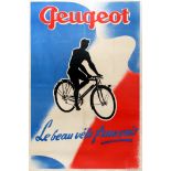 Advertising Poster Peugeot Beautiful French Bicycle 1951