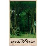 Travel Poster France Railway Ile de France Forests Chapelain Midy