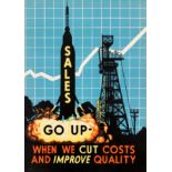 Propaganda Poster Sales Go Up Rocket Work Motivational