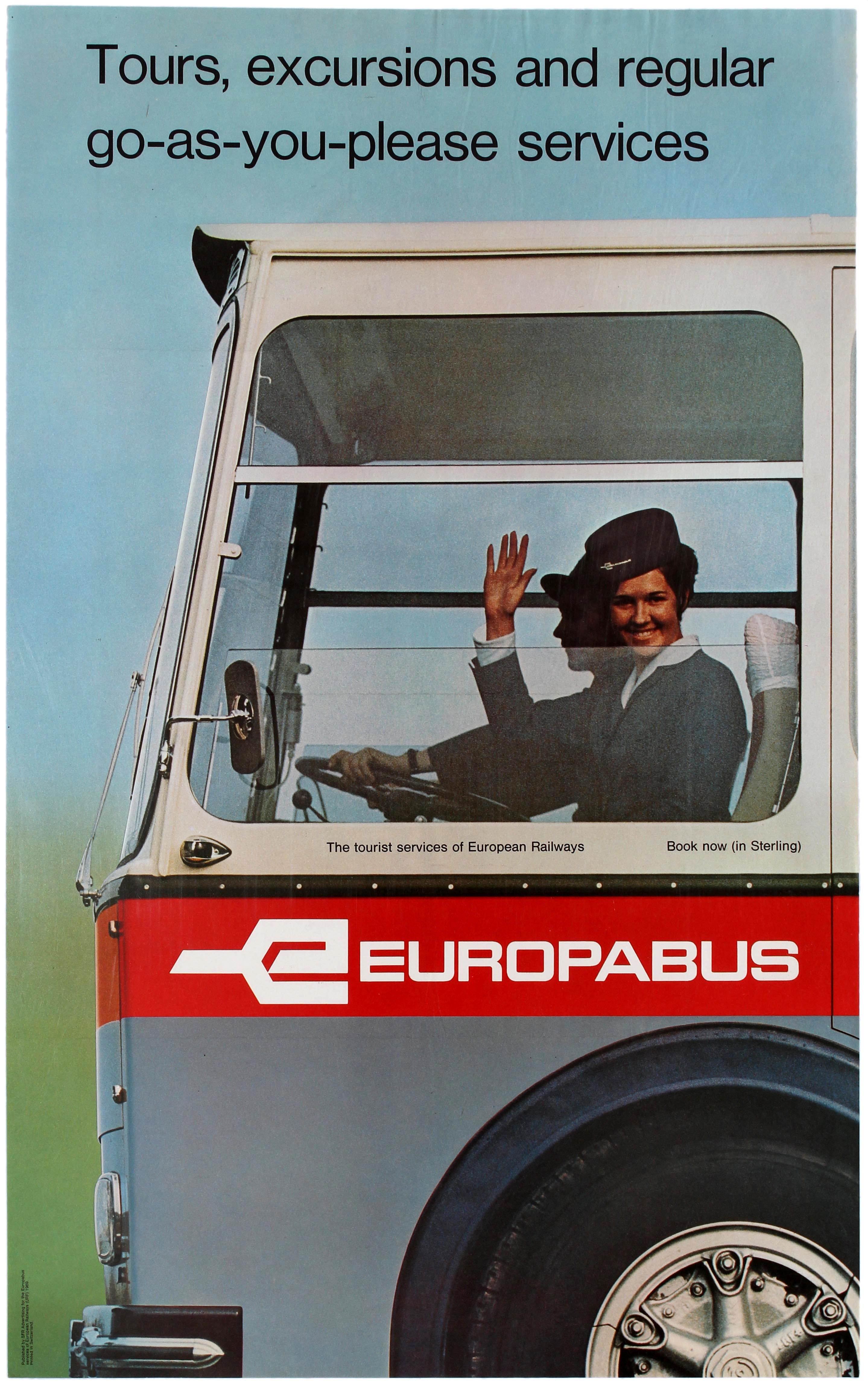Travel Poster Europabus European Railways National Express