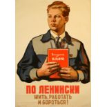 Propaganda Poster Live Work and Fight like Lenin USSR