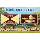 Propaganda Poster Make Lunch Count Cycling USA Healthy Eating