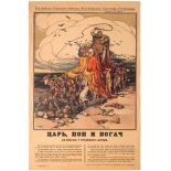 Propaganda Poster Soviet Russia Tsar Priest Capitalist Apsit