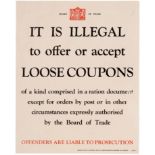 War Poster British WWII Food Coupons Rationing Home Front
