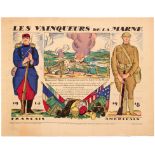 Propaganda Poster WWI France Marne Victors USA Benito