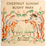 Travel Poster London Transport Underground Chestnut Bushy Park Vera Willoughby