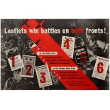 Propaganda Poster WWII Allies Leaflets Win Battles Both Front Nazi Soldier