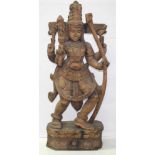 Lord Shiva HolzreliefIndien wohl 19.Jhdt. Shiva mit vier Armen u. Attributen. Feine,