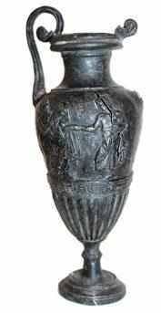 Amphore.Griech.-röm. Typ (Nestoris) in Metallguss, wohl 19. Jhdt. Vase mit 2 Henkeln (einer