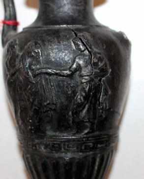 Amphore.Griech.-röm. Typ (Nestoris) in Metallguss, wohl 19. Jhdt. Vase mit 2 Henkeln (einer - Image 6 of 6