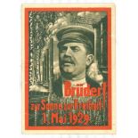 Brüder zur Sonne,zur Freiheit! 1. Mai 1929. Bln., Dietz 1929. 4°. Mit zahlr. Abb. 8 nn. Bl. OU. (Ein