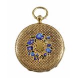 Perrenoud & Cie18 ct. Gelbgold Damen-Taschenuhr. La Chaux de Fonds um 1890. Werk sauber, innen