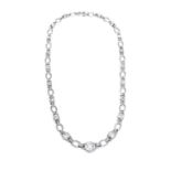 Diamantcollier 585 WG. 809a. Diamantcollier 585 WG besetzt mit 20 Diamanten im Altschliff mit zus.