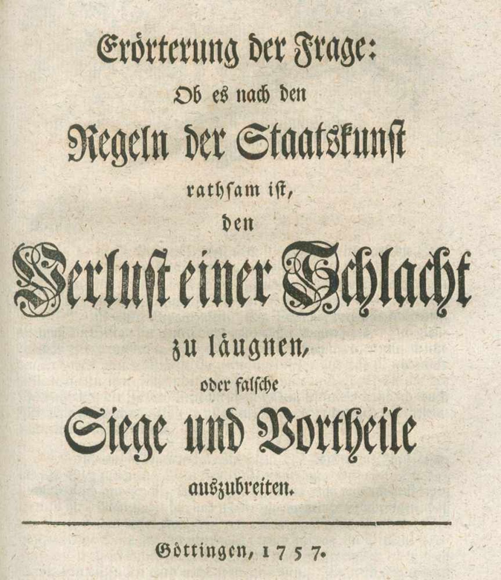 Sammlungvon ca. 95 Staatsschriften, die über den bis 1756 angegangenen Krieg überw. in Deutschland - Bild 2 aus 3