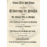 Sammlungvon ca. 95 Staatsschriften, die über den bis 1756 angegangenen Krieg überw. in Deutschland