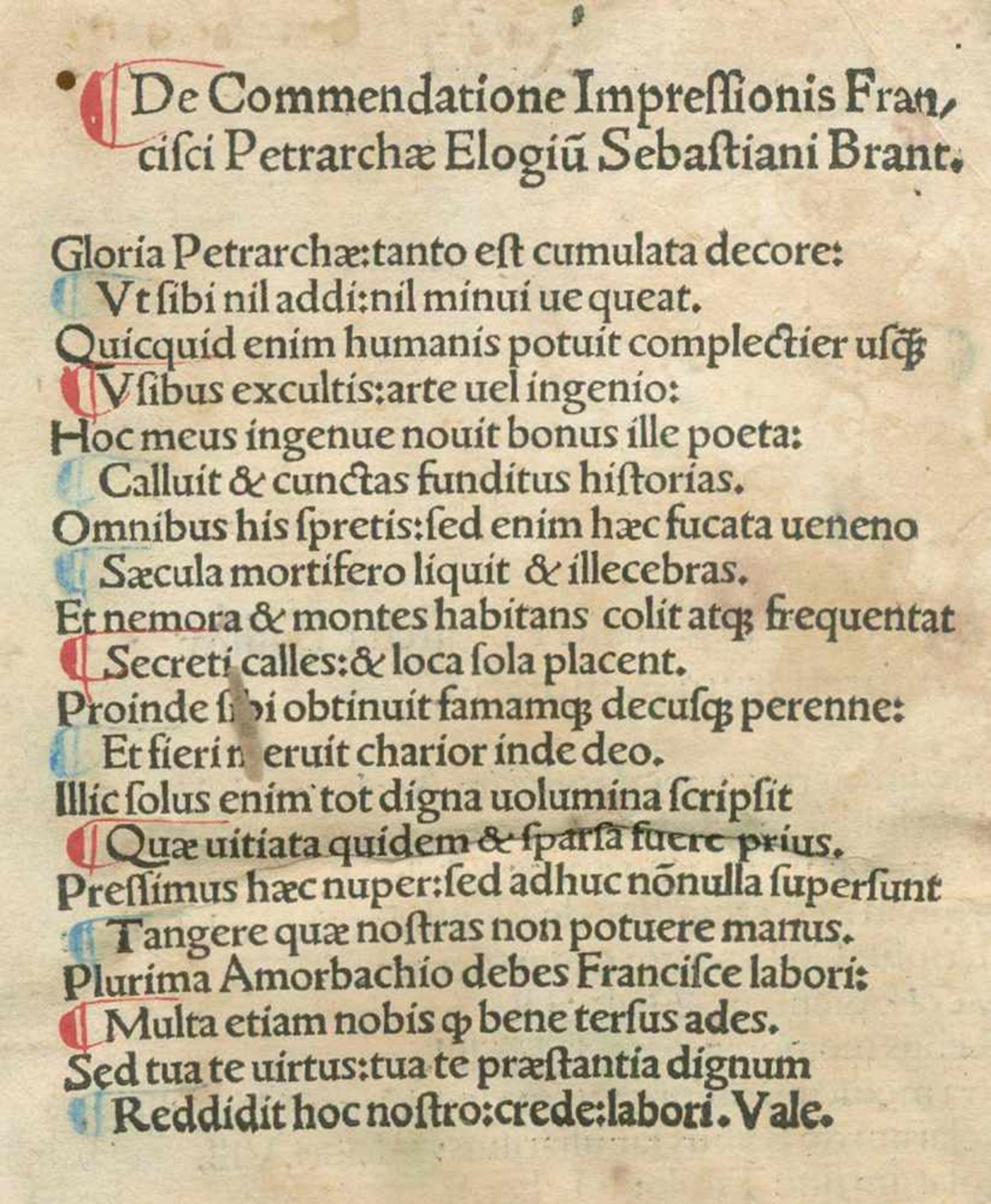 Petrarca,F.(Opera latina). Librorum Francisci Petrarchae Basiliae Impressorum Annotatio. (Hrsg. - Bild 2 aus 2